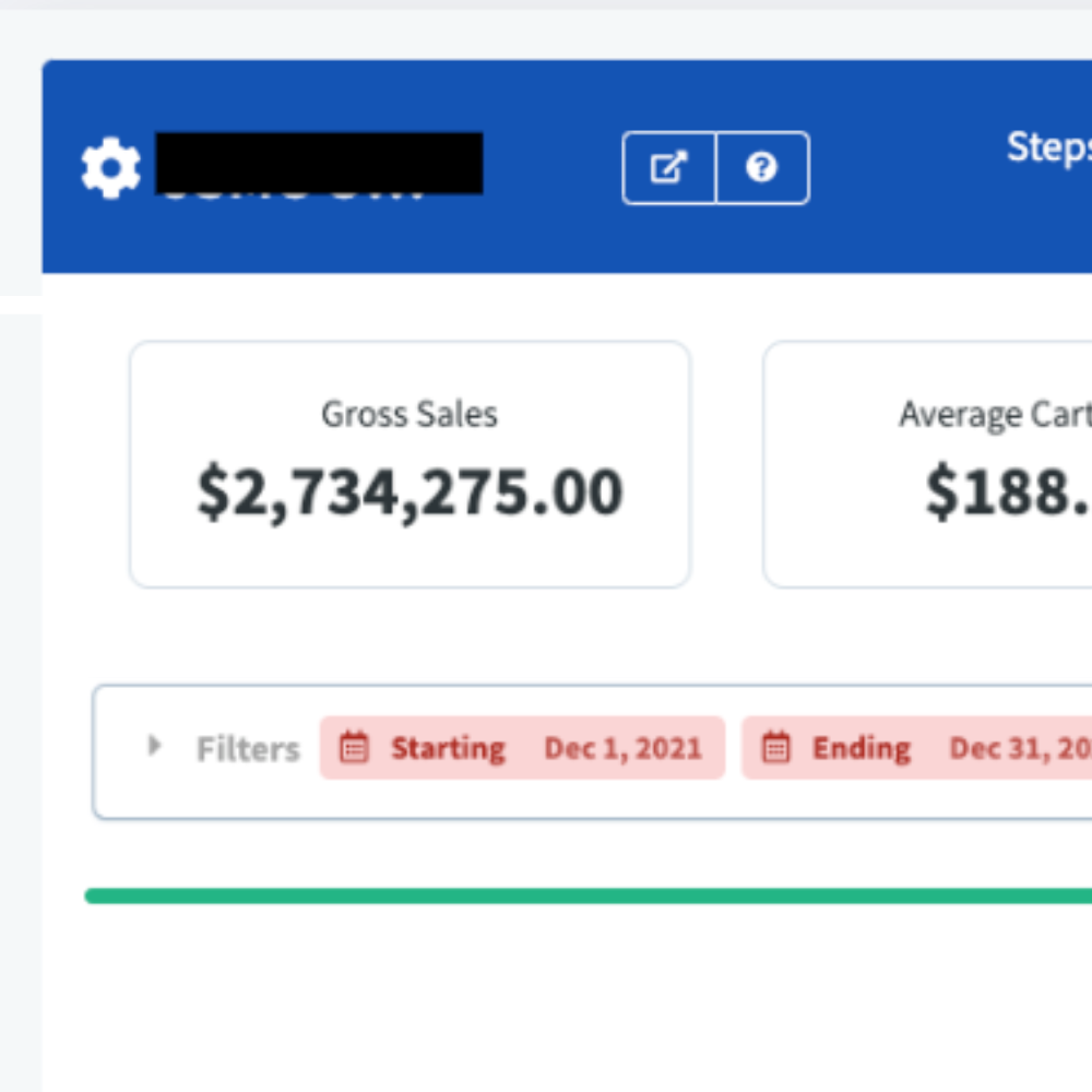Revenue dashboard screenshot 2